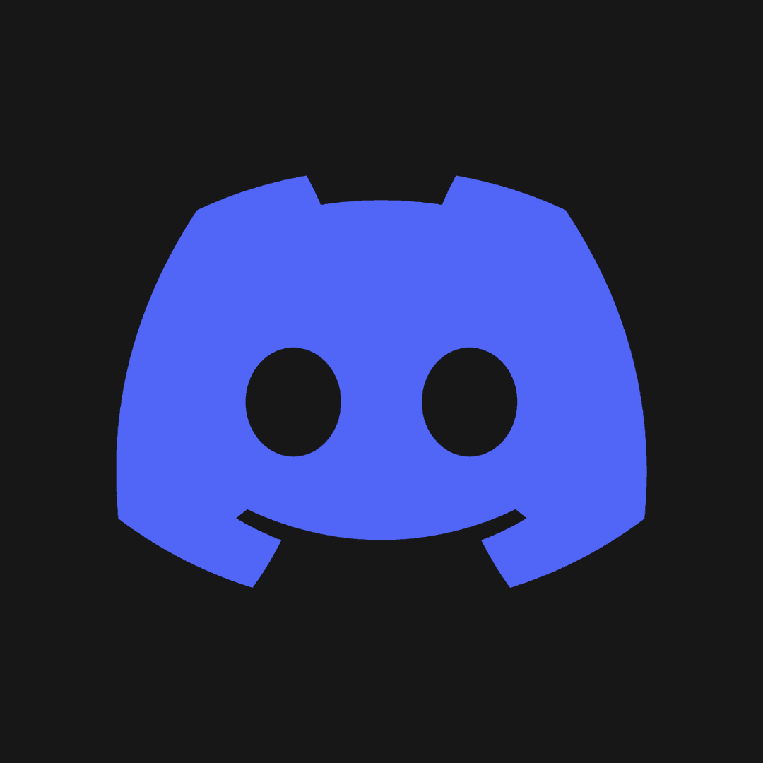 Blue Discord logo on a black background